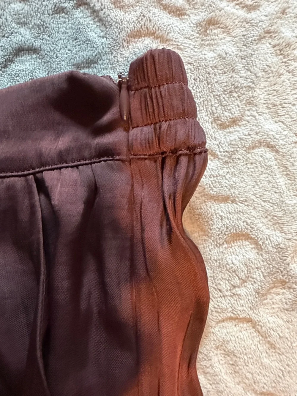 Camila Coelho Wide-Leg Tie Hem Pants in Brown